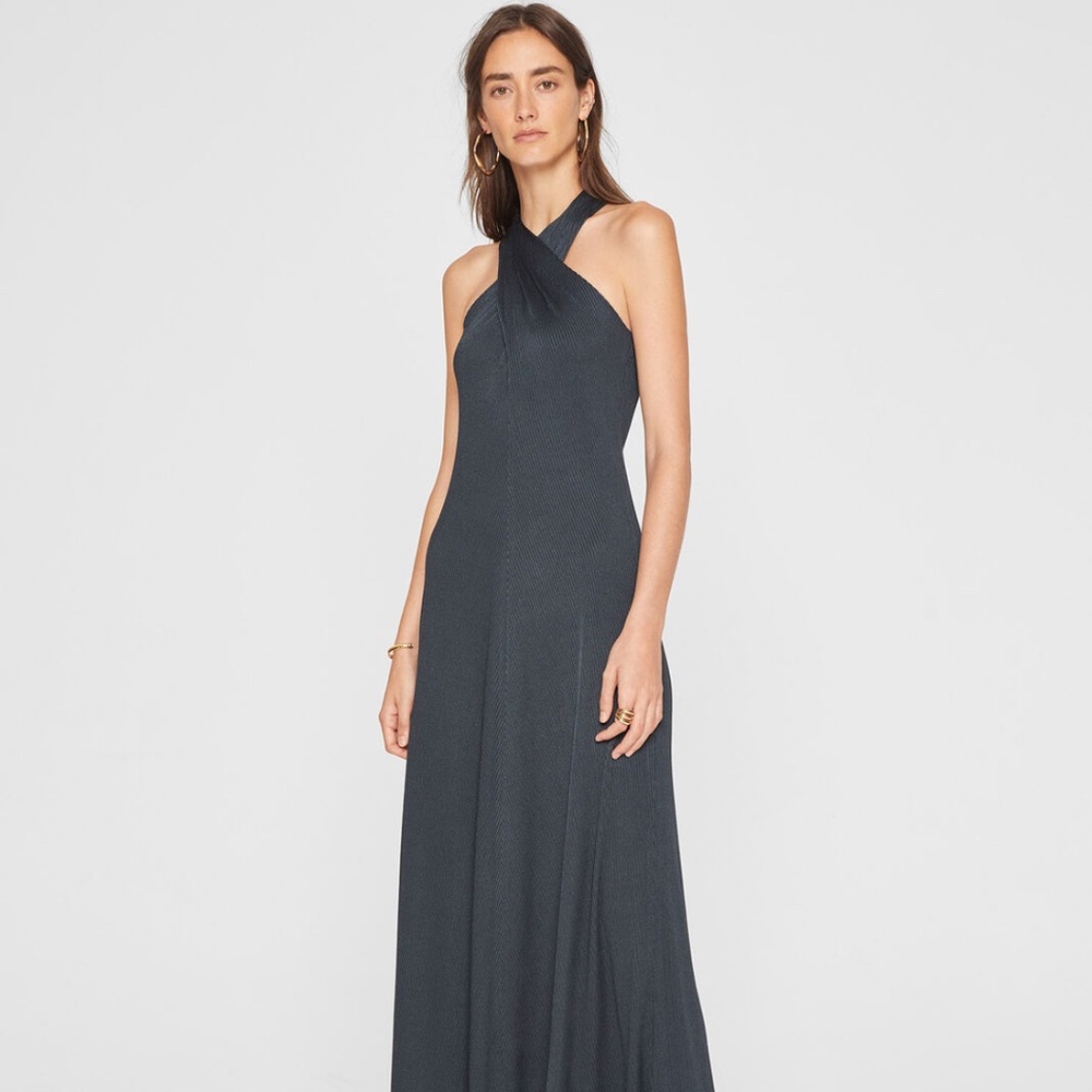 Like New- Club Monaco- Dark Green- High Neck Halter Dress
